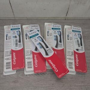 Lot Of 9 Colgate Keep Whitening Tooth Brush Head Refills Black (2 Pack) NEW